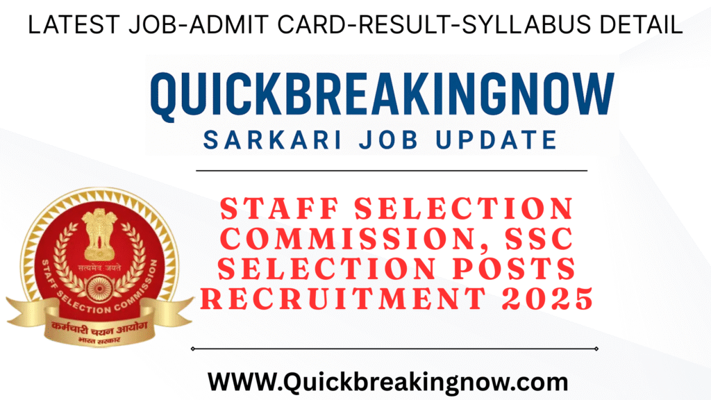 Staff Selection Commission, SSC Selection Posts Recruitment 2025