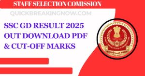 SSC GD Result 2025 Out: Download PDF & Cut-Off Marks